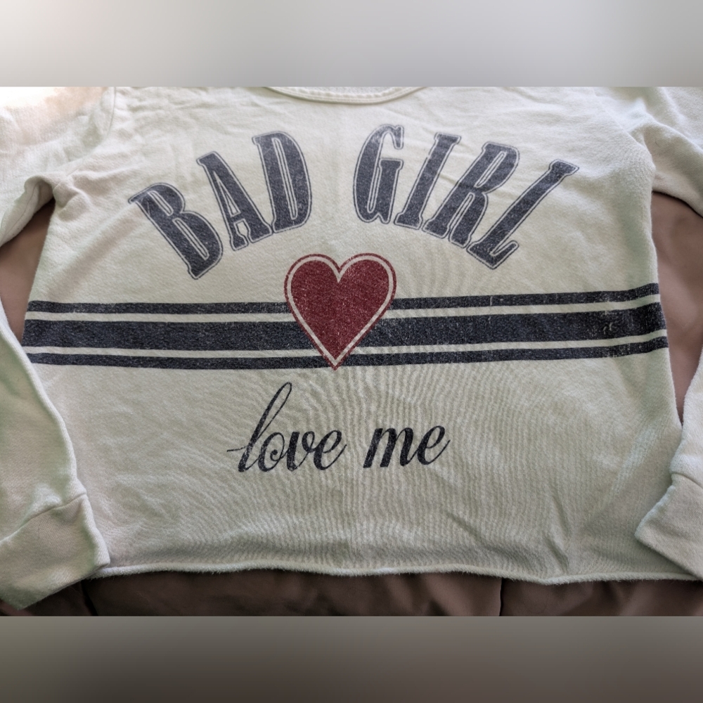 White 'Bad Girl Love Me' Sweater - Picture 4 of 5